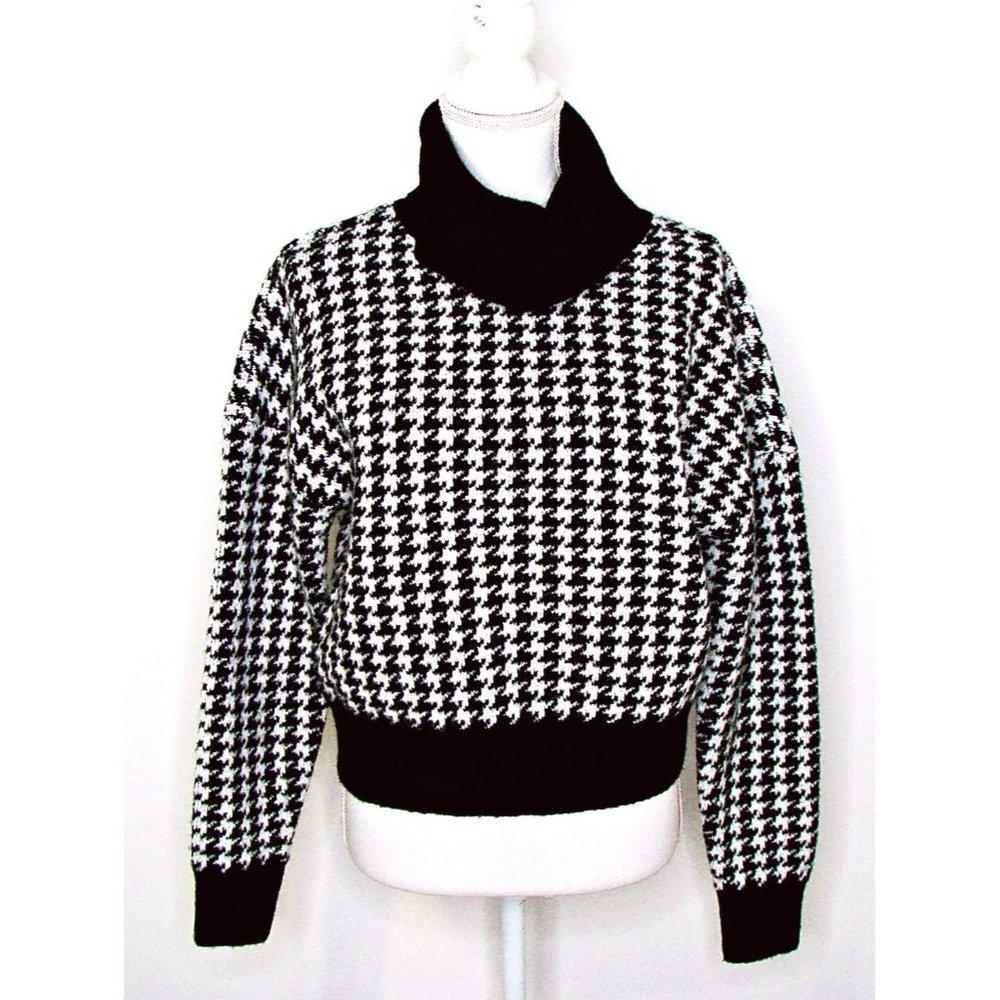 RD Style Turtleneck Sweater Check Hounds Tooth NWT